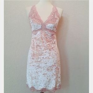 Victoria's Secret Pink Lace Velvet Chemise